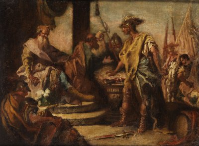 Mucius Scaevola Puts His Hand in the Fire Before the Etruscan Prince Porsenna by Francesco Fontebasso